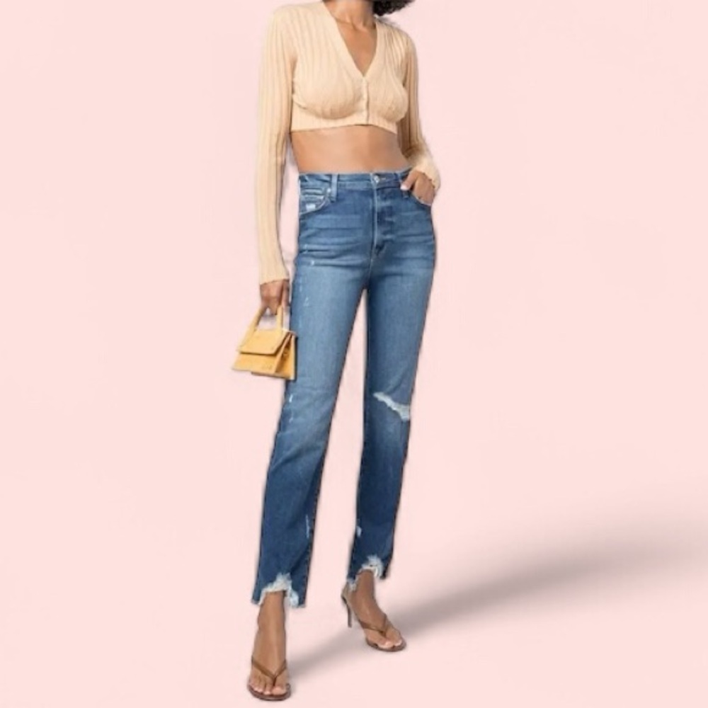 JONATHAN SIMKHAI Standard River High Rise Straight Leg Jeans